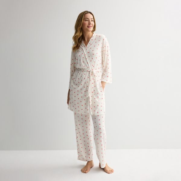 

Женский спальный халат с пуантами Sonoma Goods For Life, цвет ivory floral