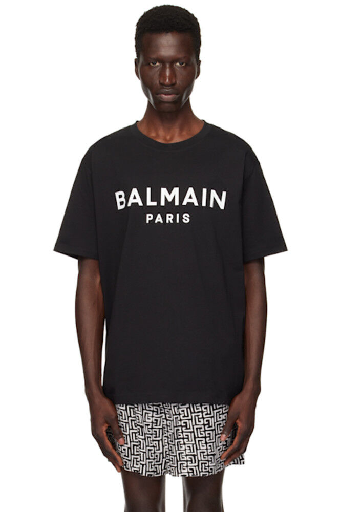 

Черная футболка с принтом «Balmain Paris»