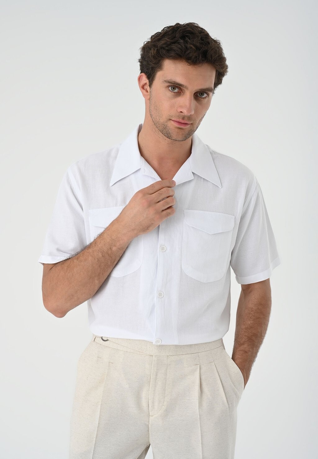 

Рубашка LAPEL COLLAR SHORT SLEEVE Antioch, белый