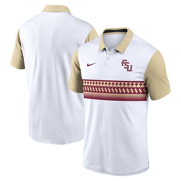 

Мужская бело-золотая поло Florida State Seminoles Athletic Prep Alt Logo Vapor Performance Nike