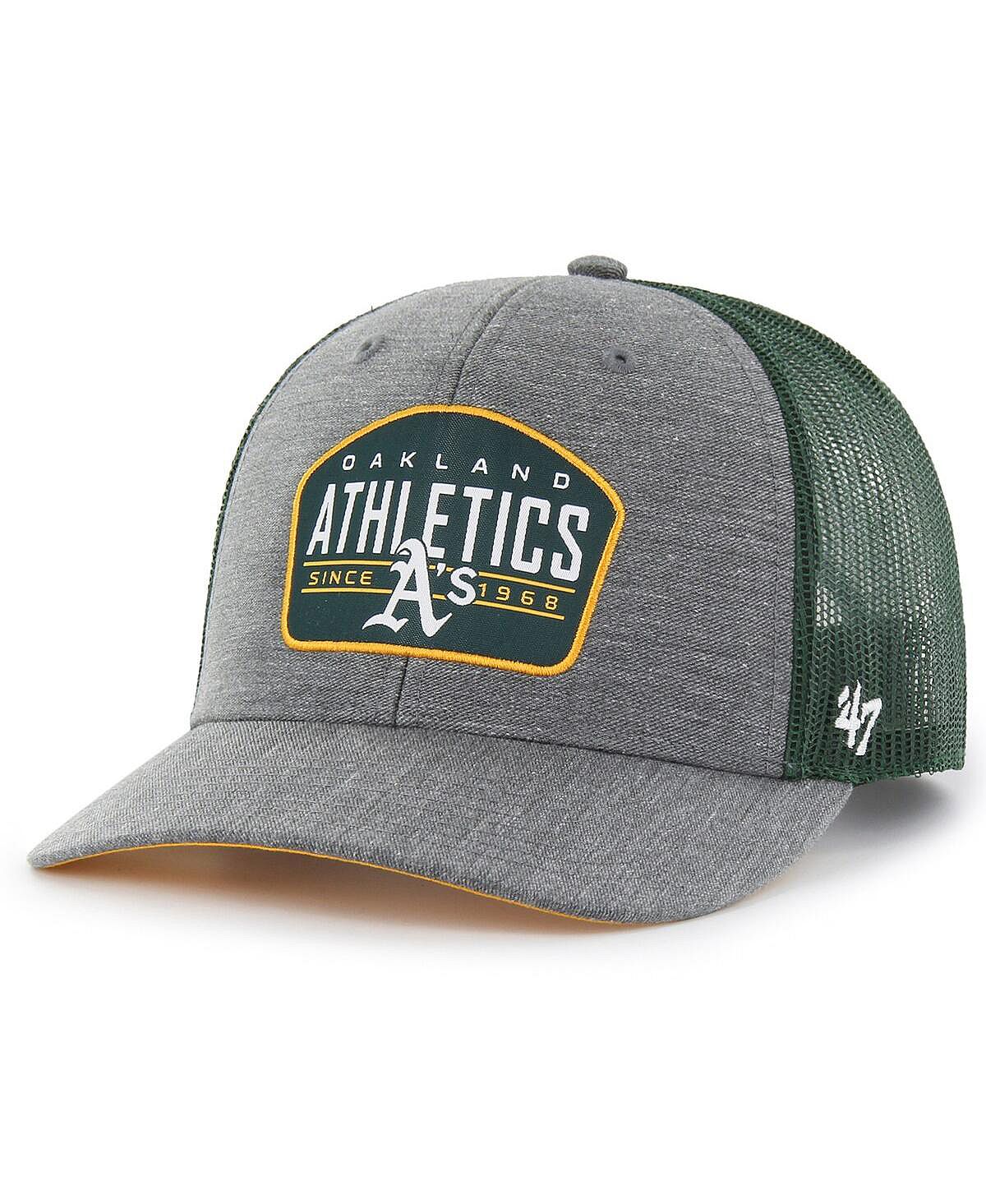 

Мужская темно-серая кепка Oakland Athletics Slate Trucker Snapback '47 Brand