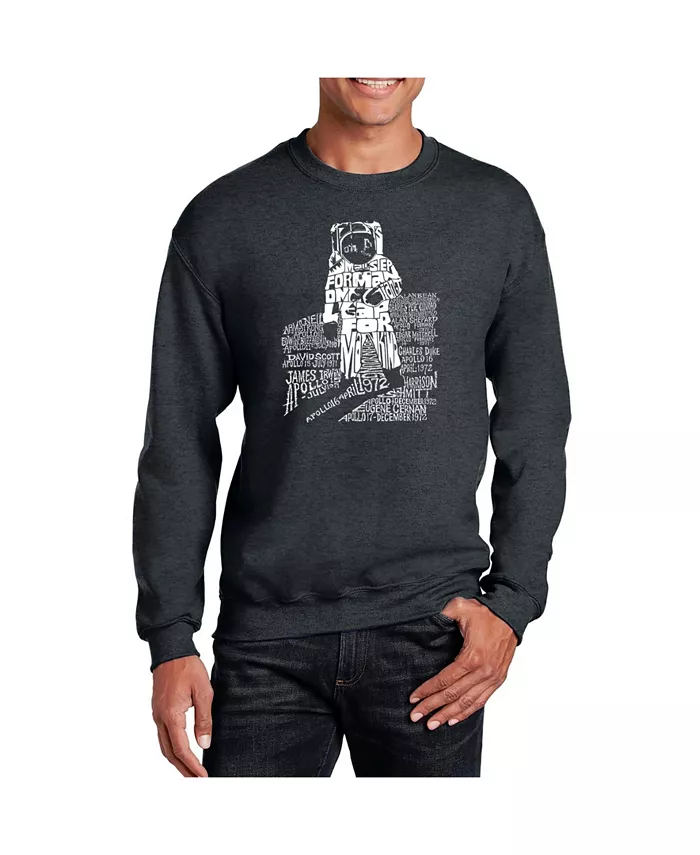 

Мужской свитшот Word Art Astronaut с круглым вырезом LA Pop Art, серый