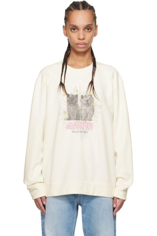 

Свитшот с открытыми плечами Off-White Isoli Kittens GANNI
