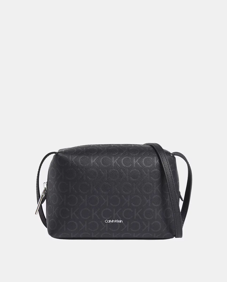 

Сумка через плечо с монограммой спереди Calvin Klein, черный
