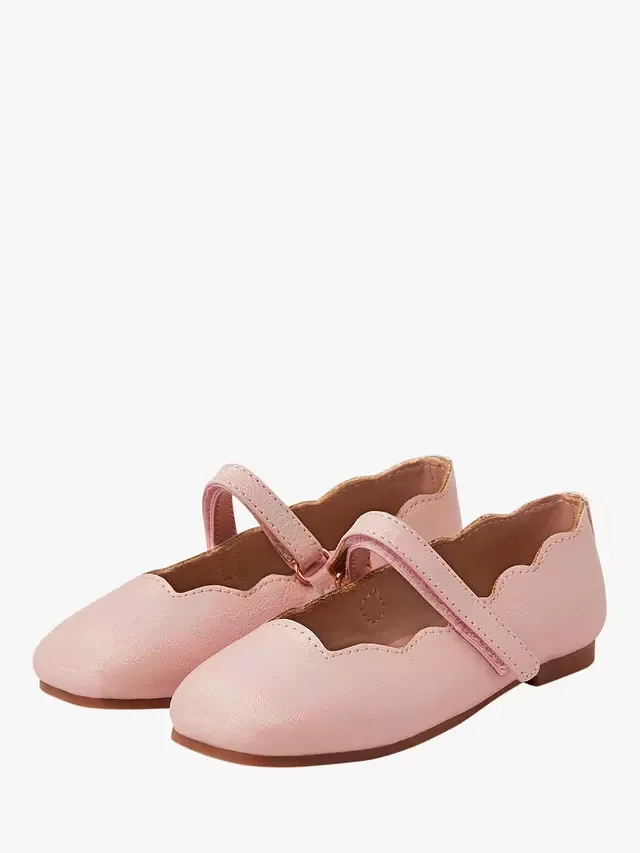 Детские балетки с волнистым краем, розовые Angels by Accessorize — фото 2