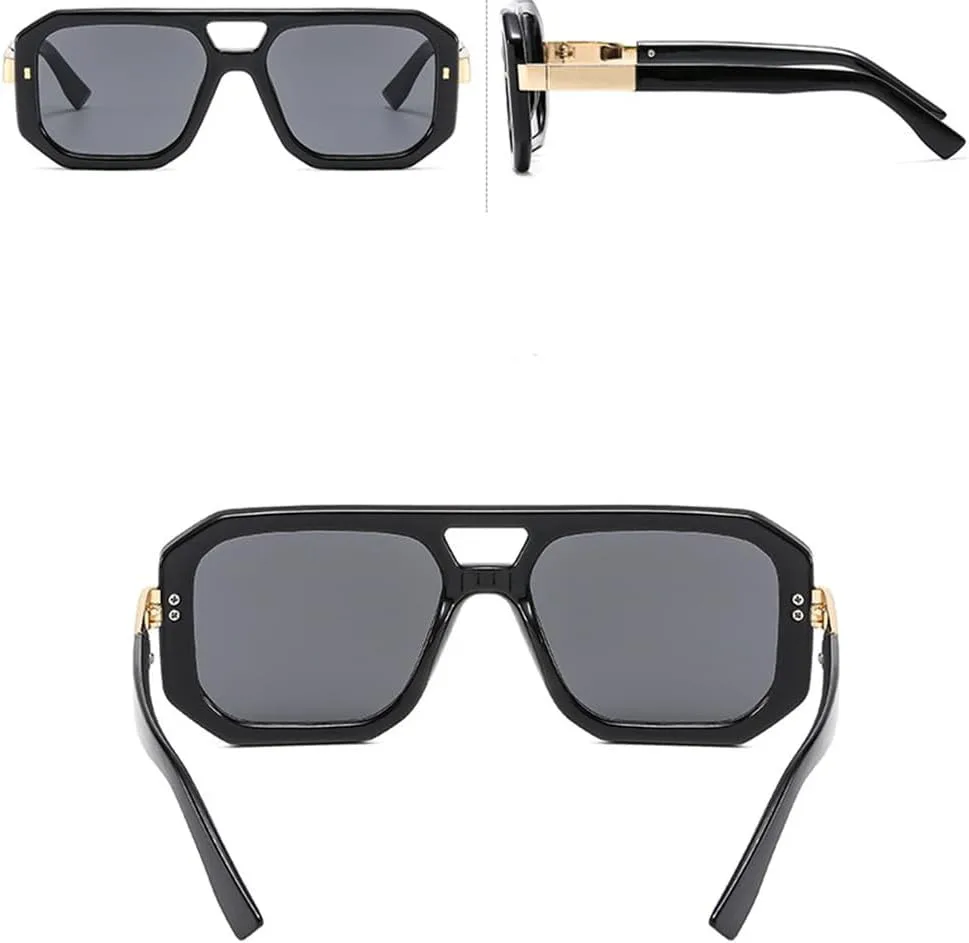 

Ретро солнцезащитные очки с двойной перемычкой для женщин и мужчин, модные солнцезащитные очки в цветной оправе с защитой от УФ-излучения UV400 TKKTLLT, Leopard Tea