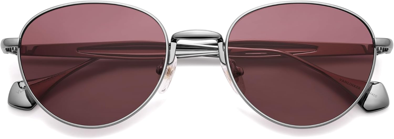 

Солнцезащитные очки VANLINKER маленькие поляризованные для женщин и мужчин, ретро, ​​круглая металлическая оправа, классические очки в стиле хиппи VL9880, C5-gunmetal Frame Red Lens