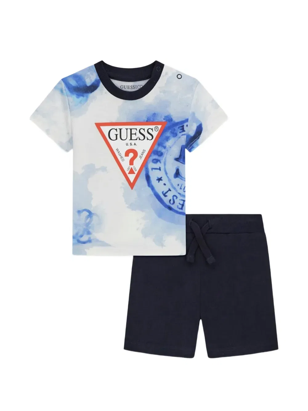 Комплект из двух частей: шорты и шорты с поясом на завязках Guess Kids, синий