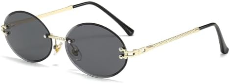 

Женские солнцезащитные очки без оправы 2027 года, овальные, в стиле панк, мужские солнцезащитные очки, очки для вождения, женские очки с защитой от УФ-излучения UV400 MTZJH, 1