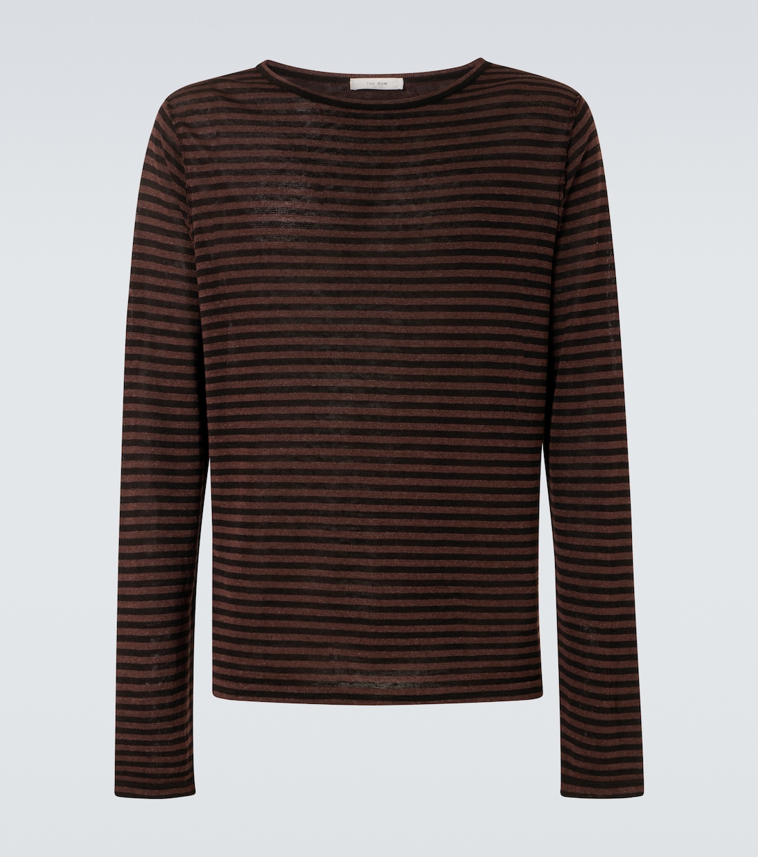 

Футболка Lillard в полоску The Row, Black/Brown Stripe