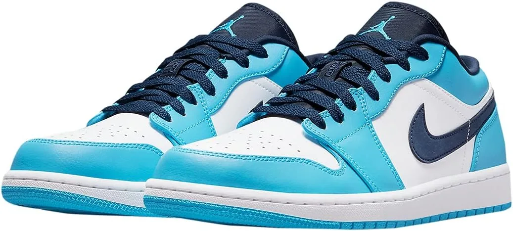 Мужские баскетбольные кроссовки Nike Air Jordan 1 Low, белый/темно-синий — фото 3