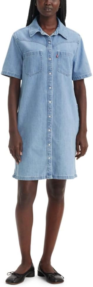 

Женское джинсовое платье Levi's Louisa с короткими рукавами (также доступно в размере Plus), (New) Twisted Words