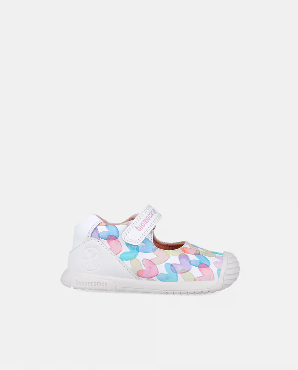 

Туфли Мэри Джейн из натуральной кожи для девочки с круглым укрепленным носком Biomecanics, белый