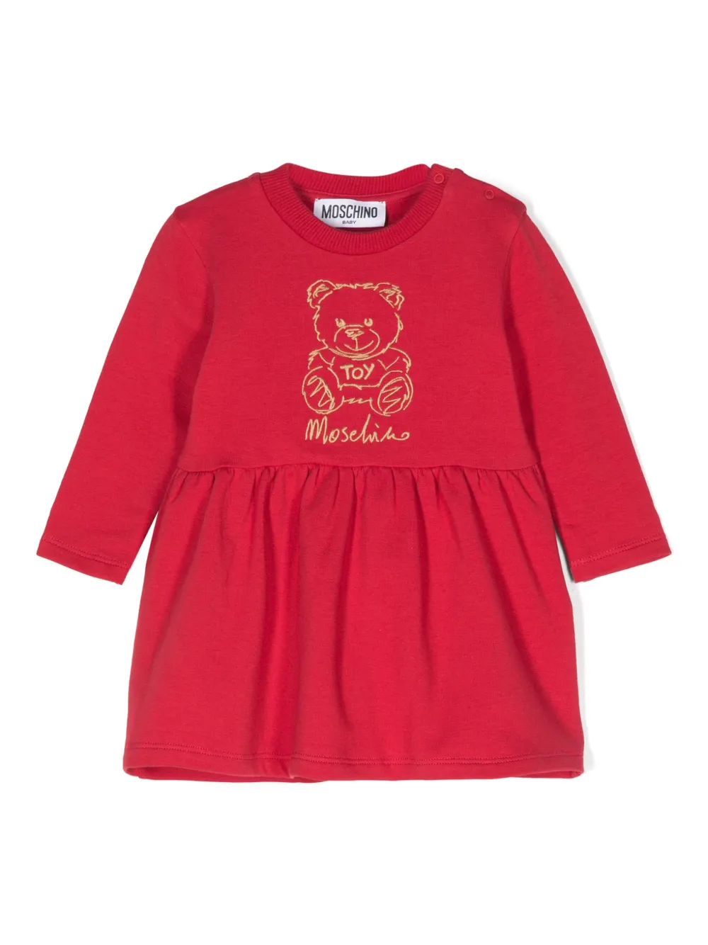 

Платье с вышивкой Teddy Bear Moschino Kids, красный