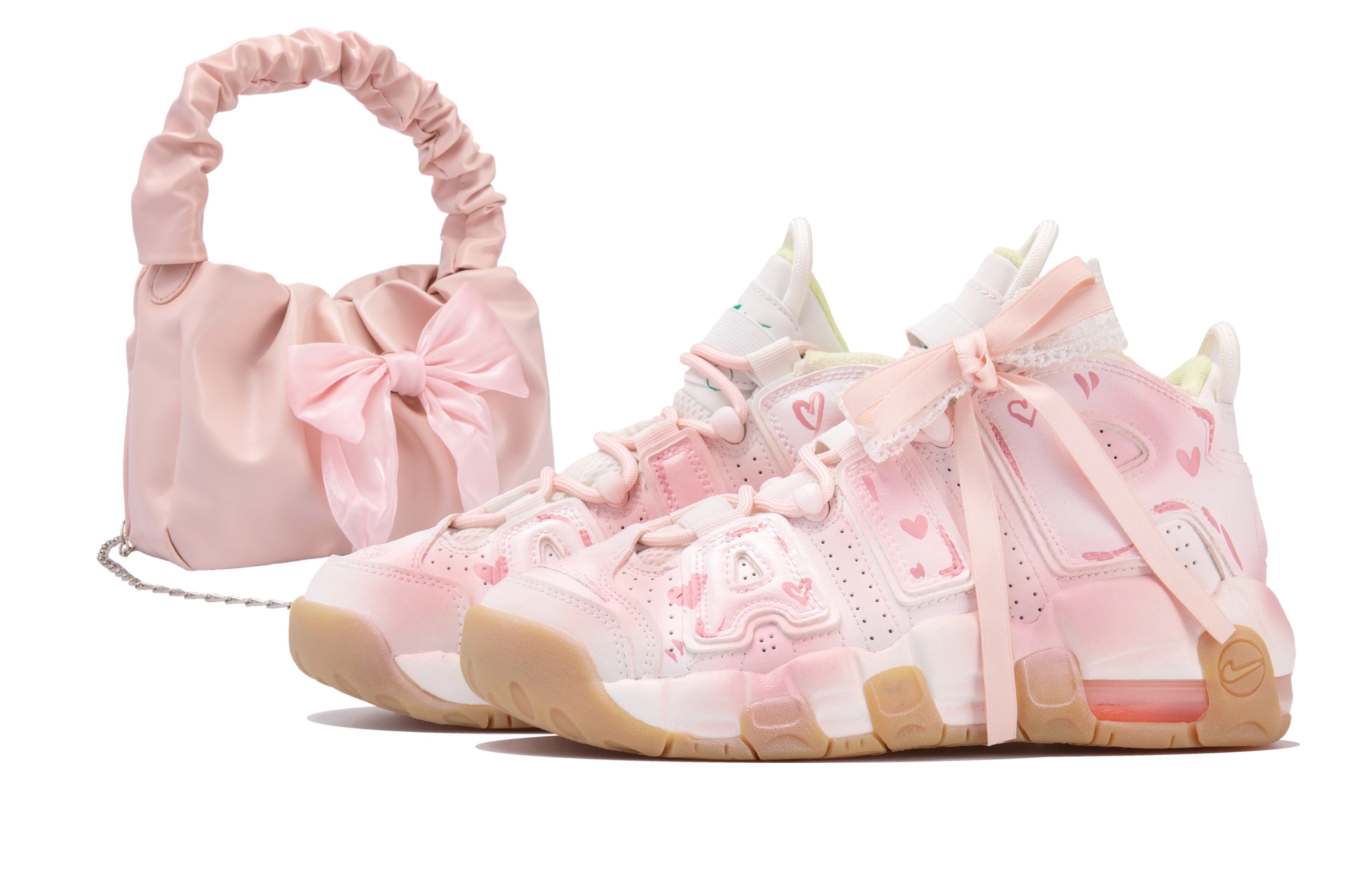 Женские баскетбольные кроссовки Nike Air More Uptempo Vintage, Pink