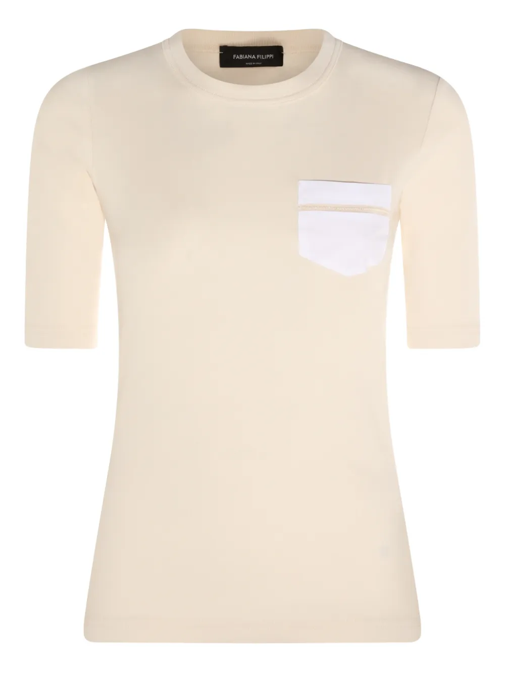 

Футболка с накладным карманом Fabiana Filippi, бежевый