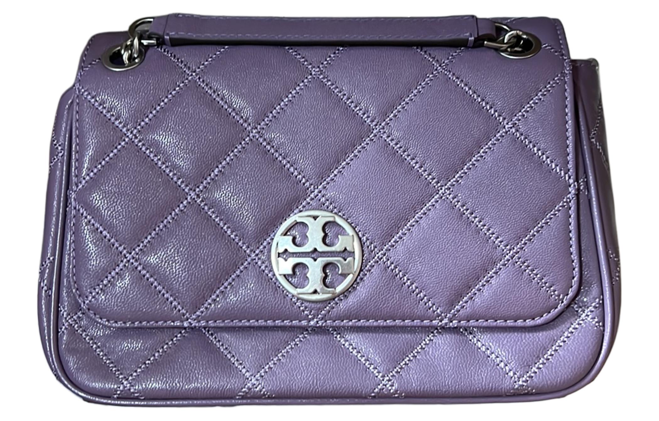 

Сумка через плечо из коровьей кожи среднего размера женская фиолетовая TORY BURCH