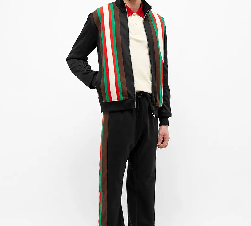 Куртка мужская Gucci, спортивная, черно-красно-зелено-белый — фото 4