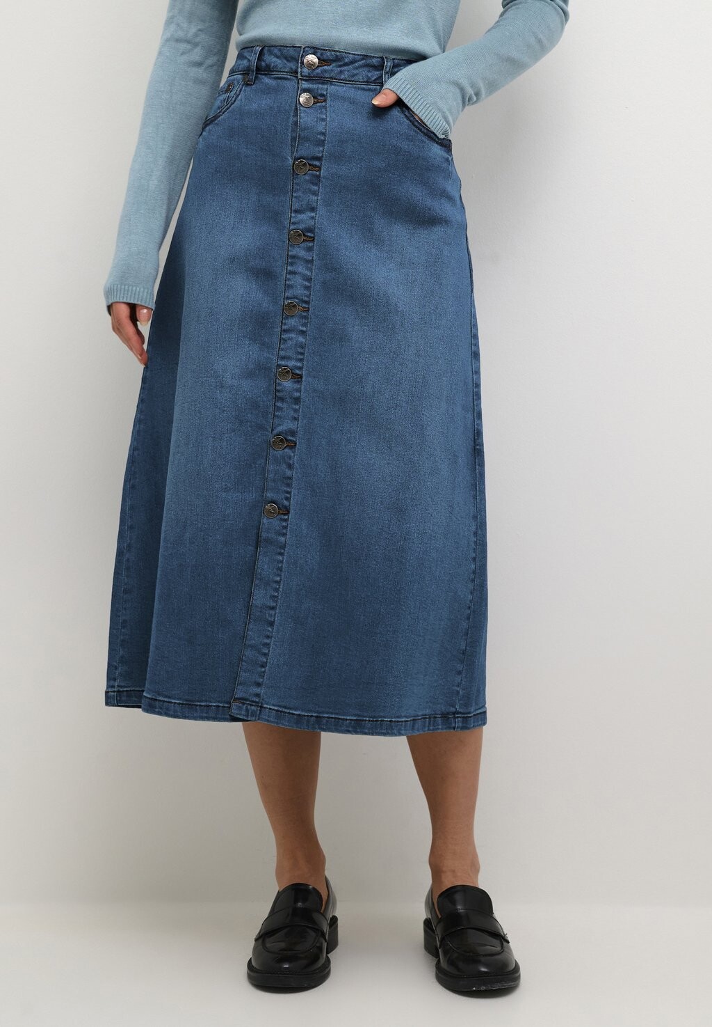 

Юбка А-силуэта, средний синий цвет AMI Culture, цвет medium blue wash