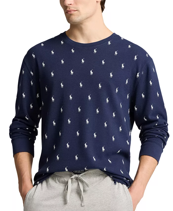 

Мужская термофутболка с принтом с длинным рукавом Polo Ralph Lauren, синий