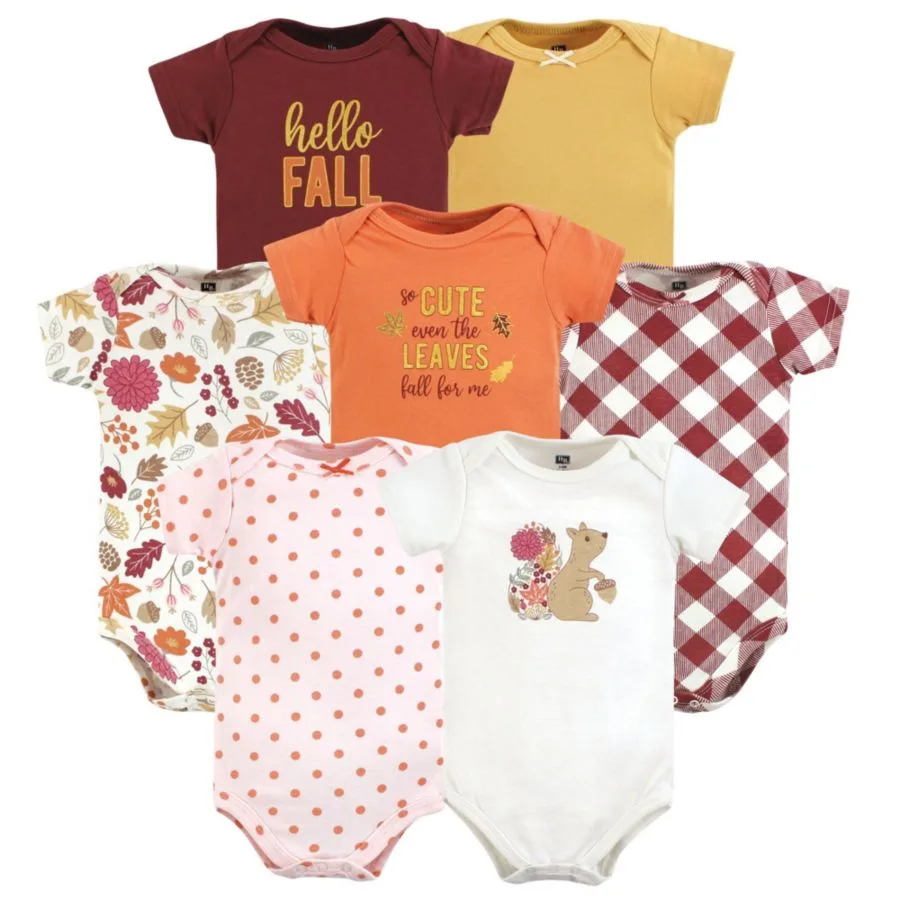 Хлопковые боди, набор из 7 штук Hudson Baby, Fall Squirrel