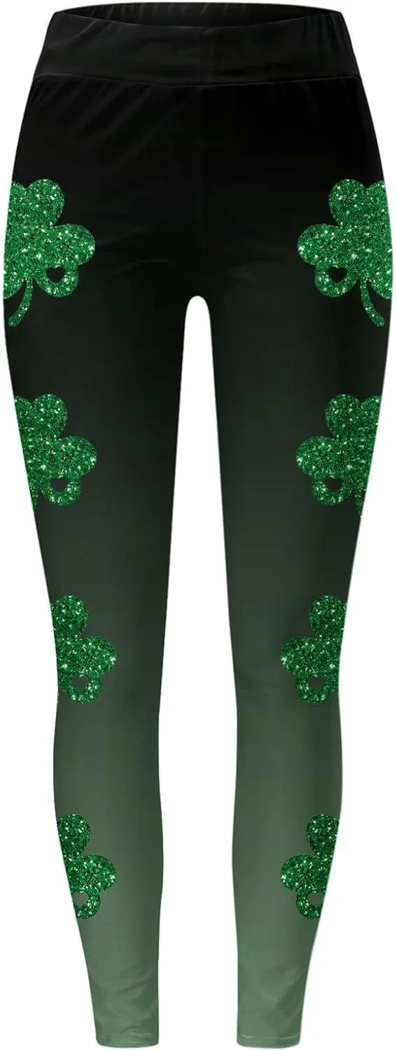 Леггинсы женские St. Patrick's Day с принтом, Army Green — фото 4