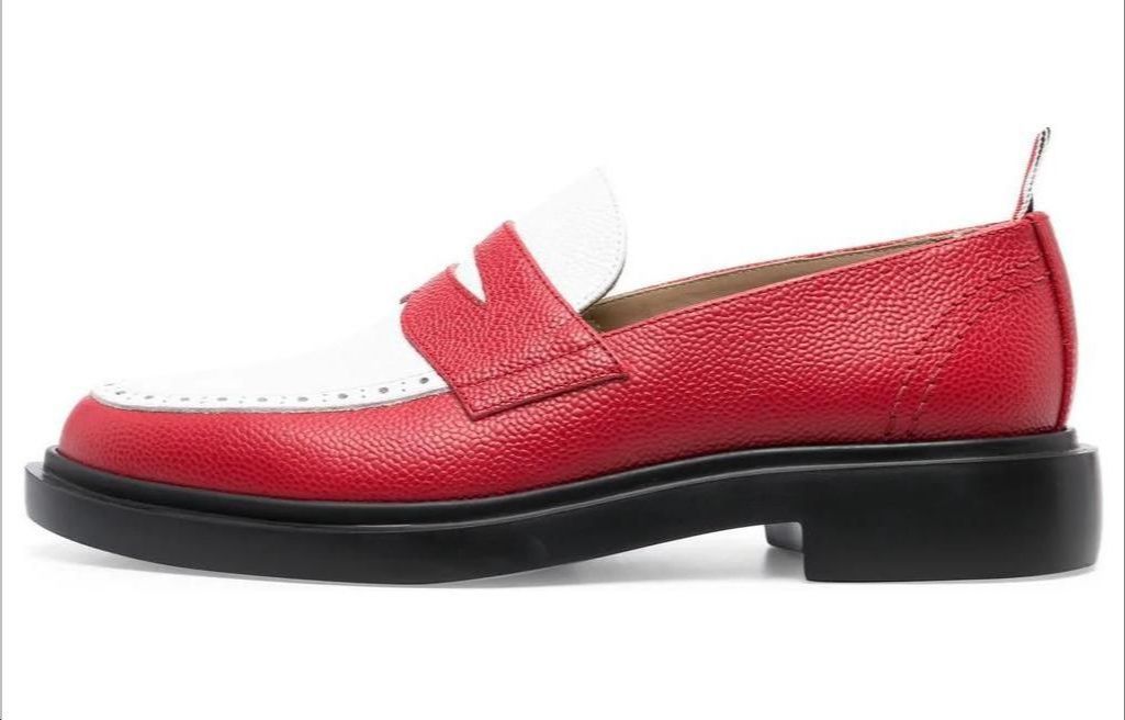 Классические женские кожаные пенни-лоферы THOM BROWNE, Red White
