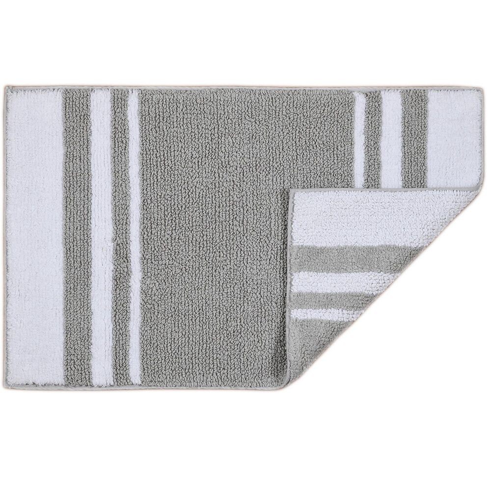 

Двусторонний хлопковый коврик для ванной Sonoma Goods For Life, цвет Gray Stripe