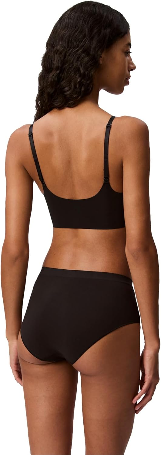 Женский бюстгальтер-бралетт Calvin Klein Invisibles Comfort с легкой подкладкой, бесшовный, с треугольными чашечками и косточками-косточками, Black — фото 3