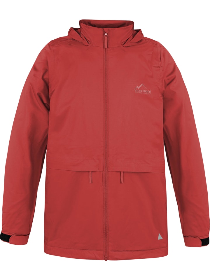 Normani Outdoor Sports Детский дождевик, дождевая куртка и дождевые штаны красного цвета — фото 2