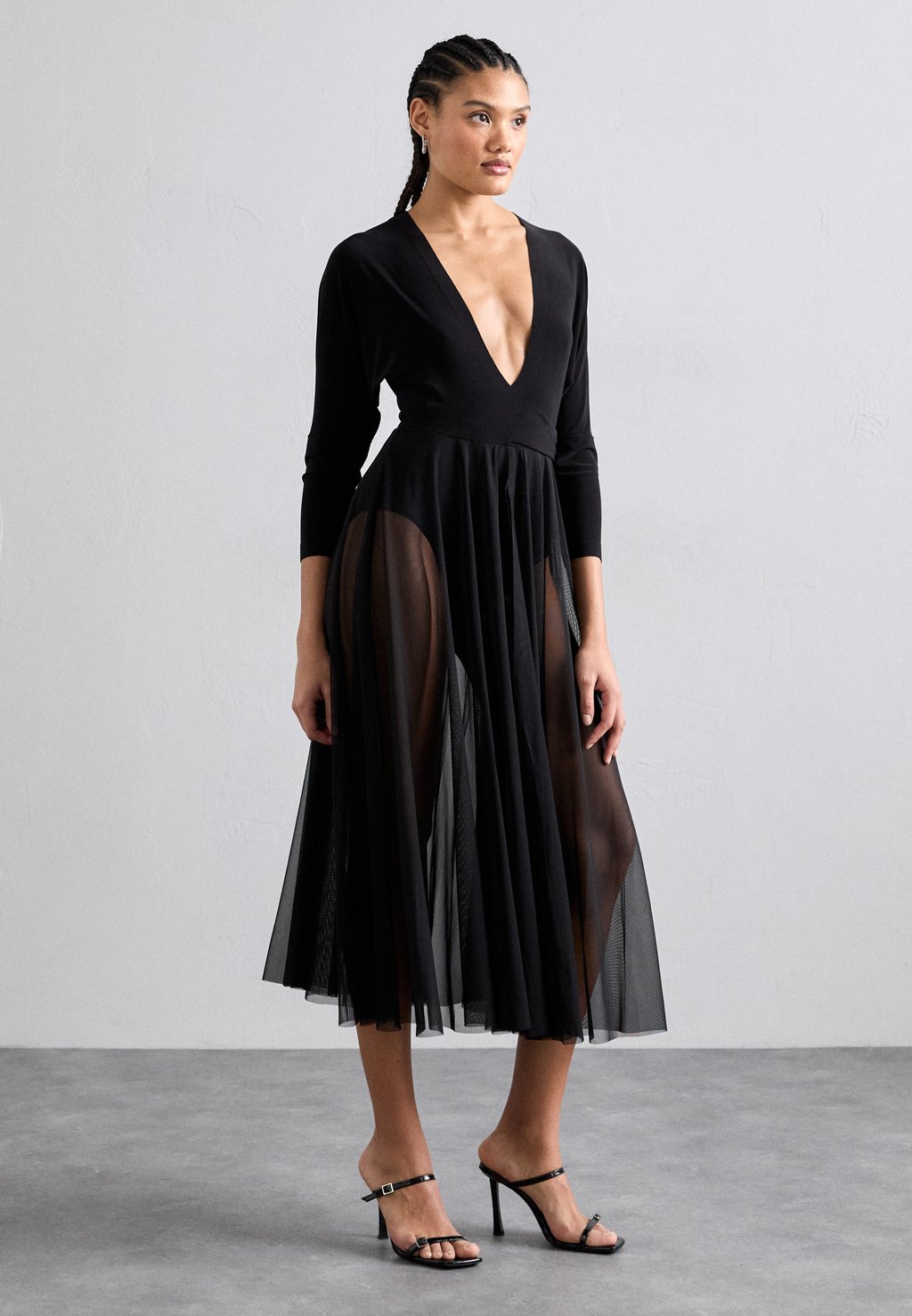 

Платье DOLMAN WRAP FLARED DRESS TO MIDCALF Norma Kamali, черный