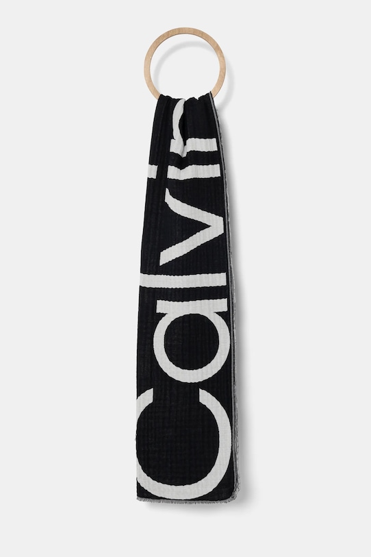 

Хлопковый шарф Calvin Klein, черный