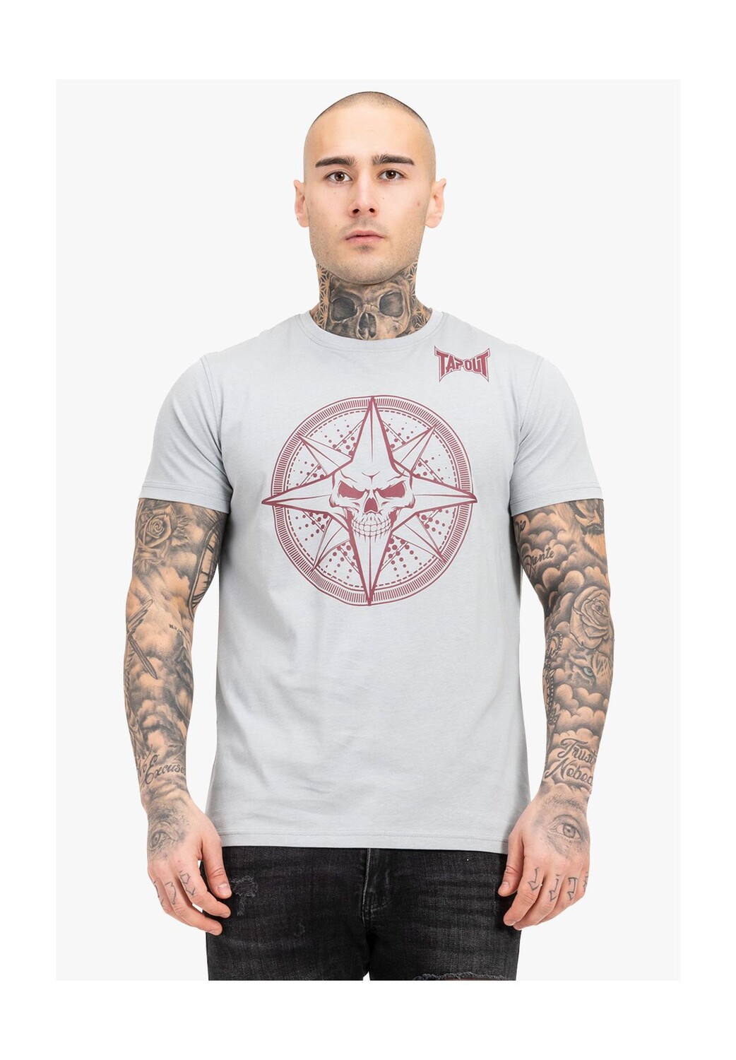 

Мужская футболка стандартного кроя SKRAPE TEE TAPOUT, серо-красный