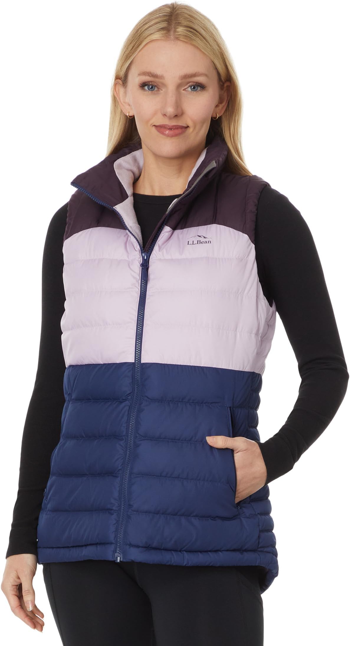 

Жилет L.L.Bean Down Vest Color-Block, цвет Eggplant/Lavender Ice