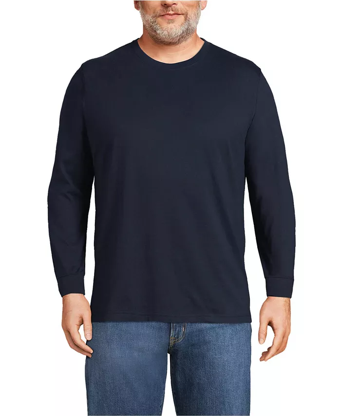 

Футболка с длинным рукавом Big & Tall Super-T Lands' End, синий
