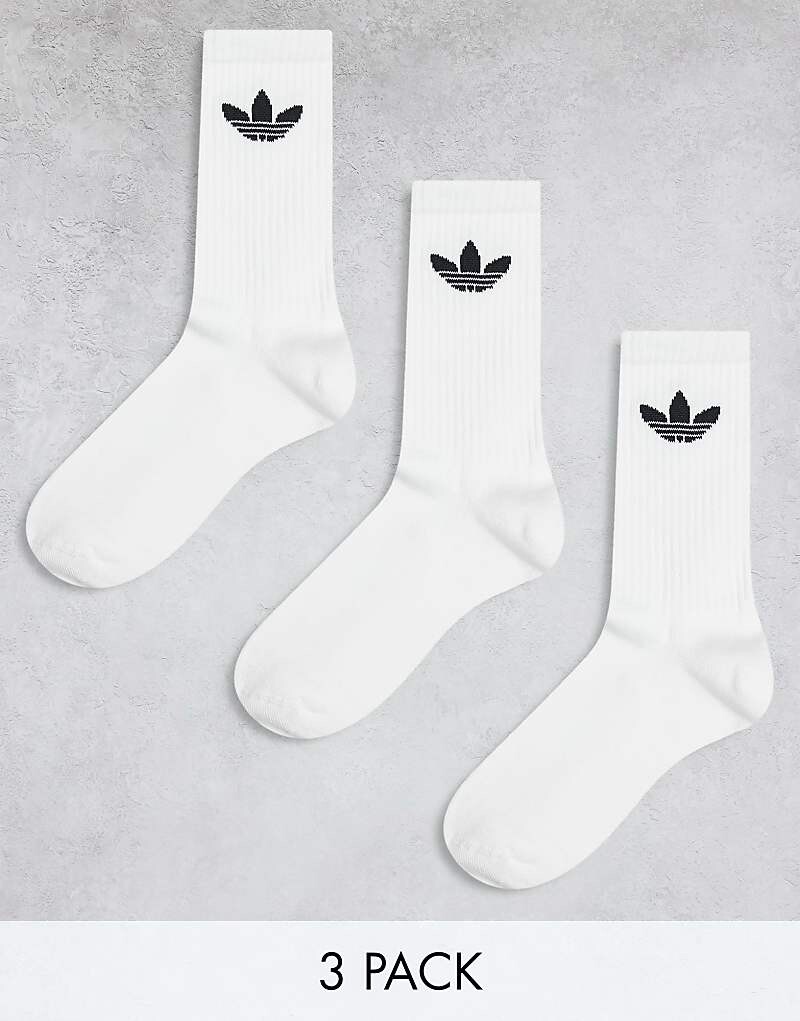 

Комплект из трех белых носков adidas Originals – с логотипом в виде трилистника