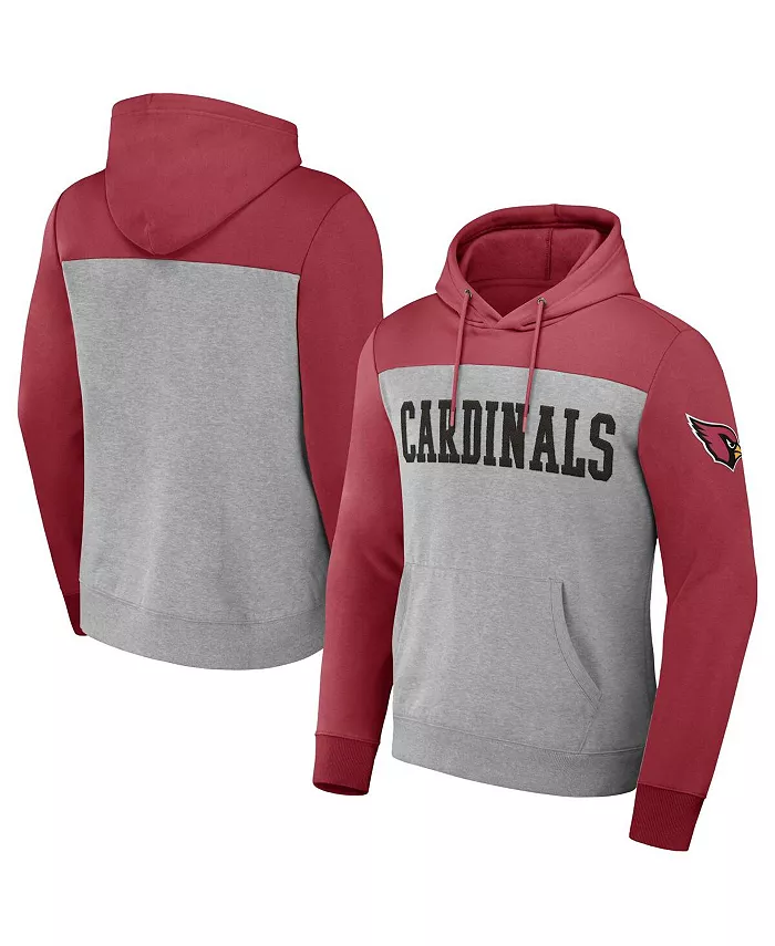 

Мужская толстовка с капюшоном Heather Gray Arizona Cardinals в стиле колор-блок Fanatics