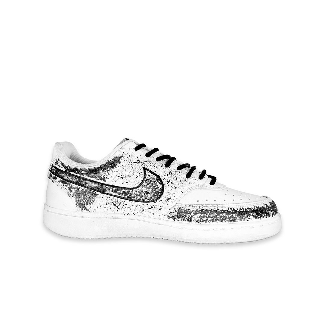 Nike Кроссовки Court Vision Mist, модные и универсальные, удобные низкие скейтерские мужские бело-черные, цвет White — фото 2
