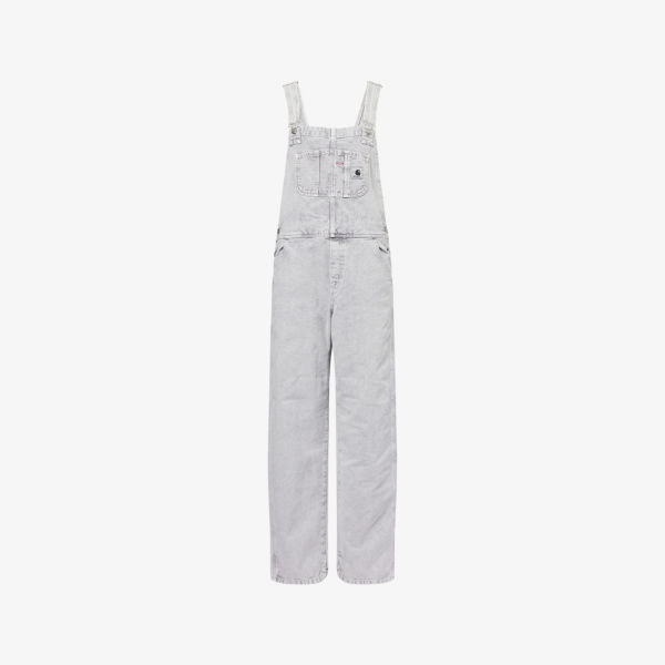 

Брендированные комбинезоны из денима с прямыми штанинами Carhartt Wip, черный