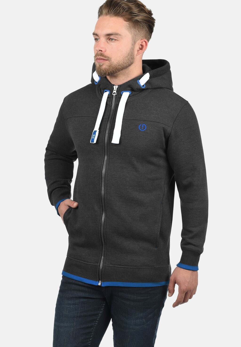 

Толстовка SDBENJAMINZIP Solid, цвет dark grey melange
