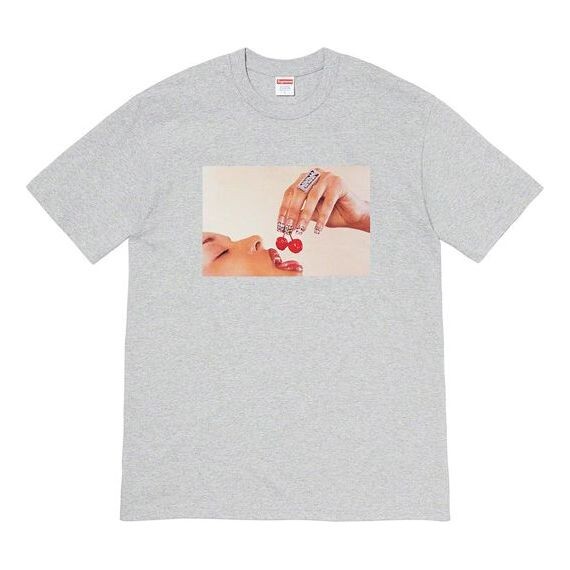 

Футболка ss20 week 1 cherries tee cherry short sleeve gray Supreme, серый