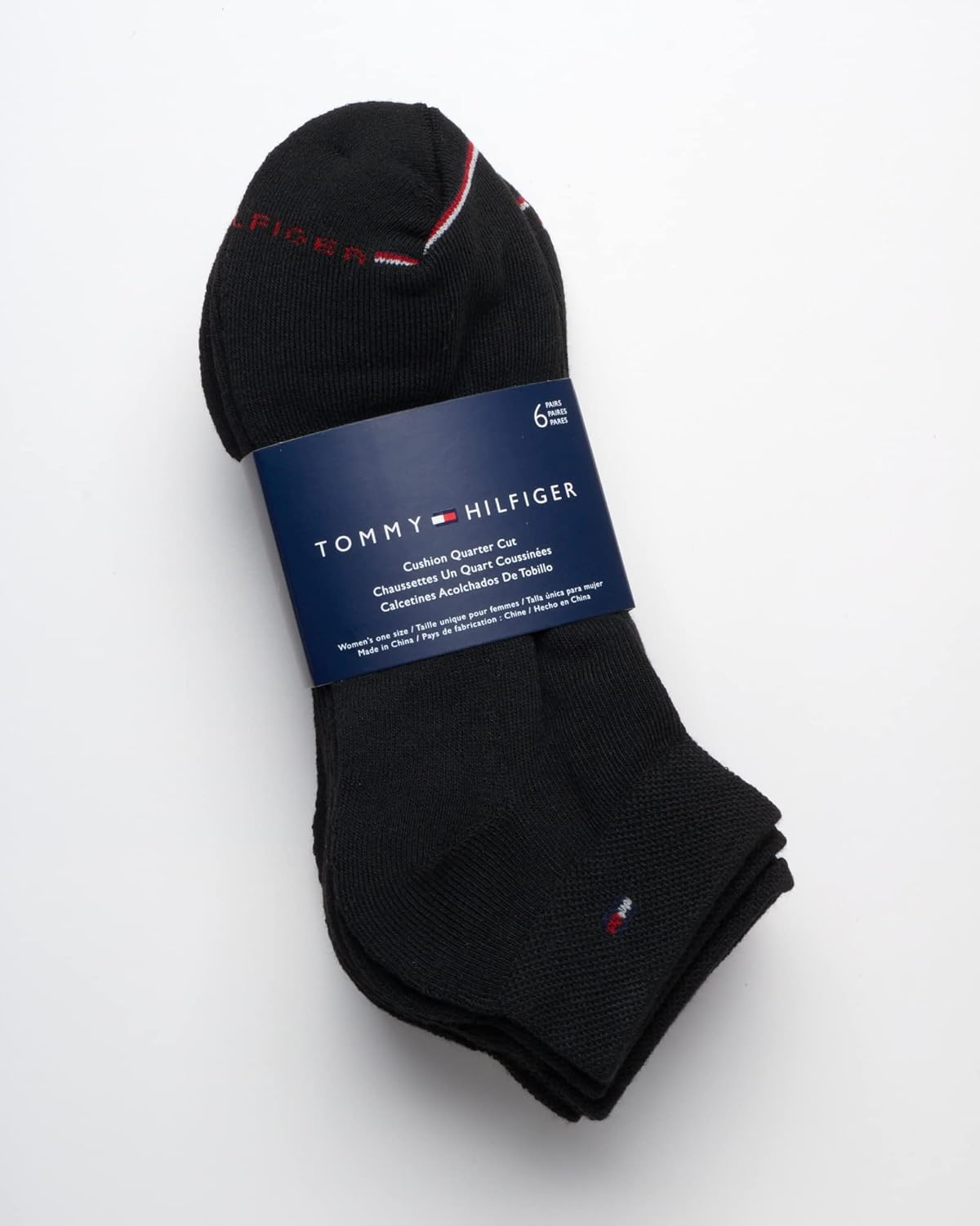 Женские носки Tommy Hilfiger Flag Sport Cushion Short Crew Socks, 6 пар, Black Flag — фото 3