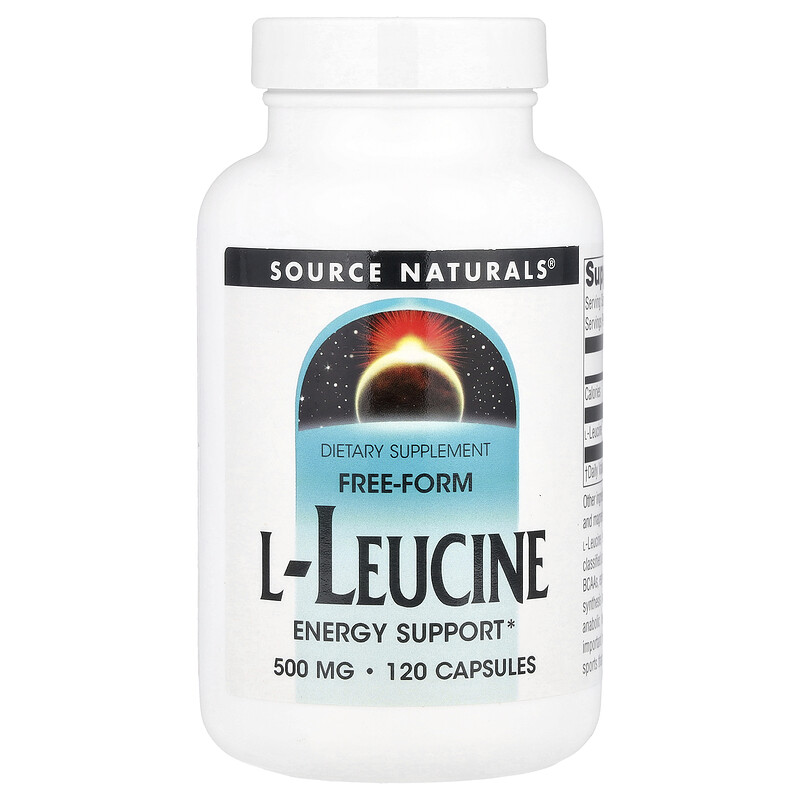 

Source Naturals, L-лейцин в свободной форме, 1500 мг, 120 капсул (500 мг в каждой капсуле)