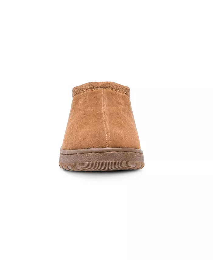 Мужские стеганые клоги-тапочки Matt Printed из берберской замши MUK LUKS, коричневый/бежевый — фото 3
