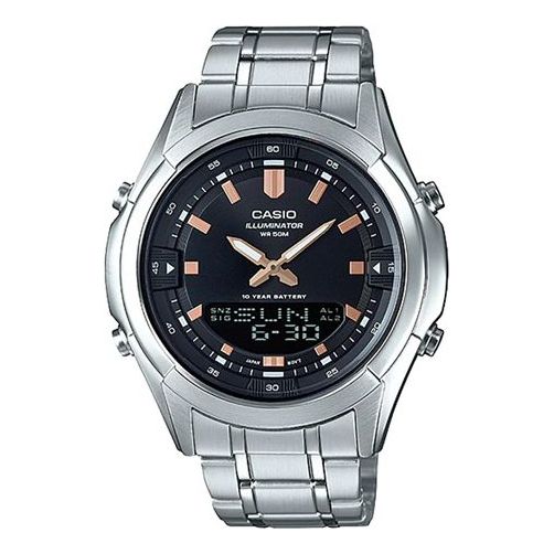 

Часы Casio Waterproof Analog-Digital Watch 'Silver Rose Gold', черный