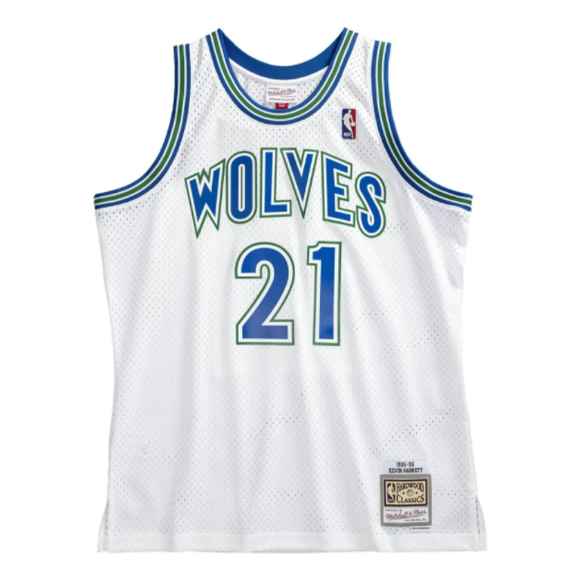 

Джерси Mitchell & Ness NBA Swingman Jersey Minnesota Timberwolves 1995-96 Kevin Garnett 'White Blue', белый