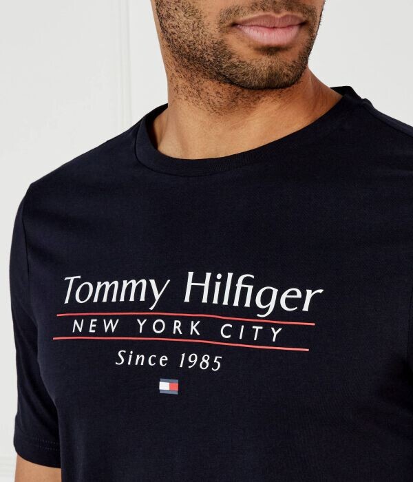 Футболка мужская Tommy Hilfiger Regular Fit с логотипом, синий — фото 4