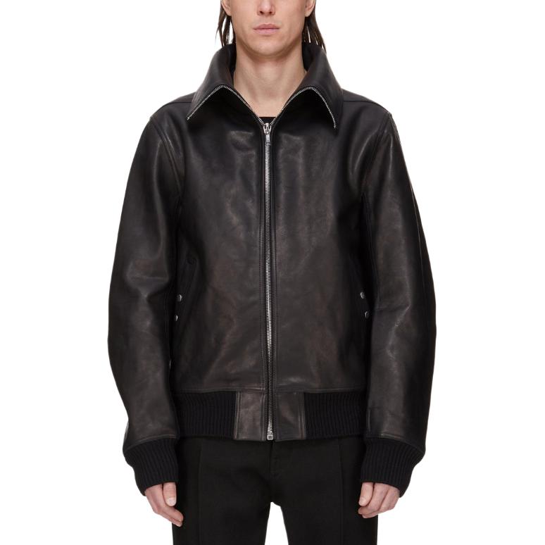 

RICK OWENS Складной водолазный кожаный жакет, Black