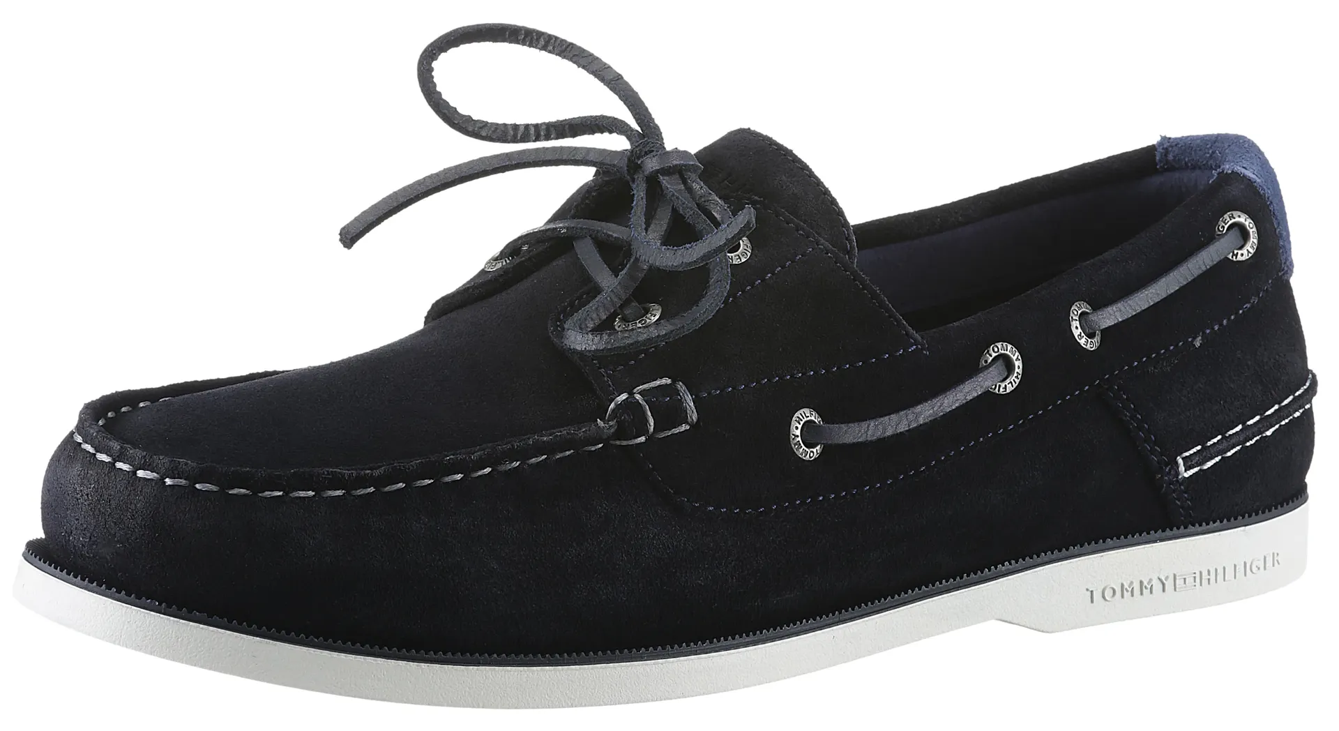 

Туфли-лодочки Tommy Hilfiger "TH BOAT SHOE CORE SUEDE", с модными шнурками, повседневная обувь, полуботинки, туфли на шнуровке, синий