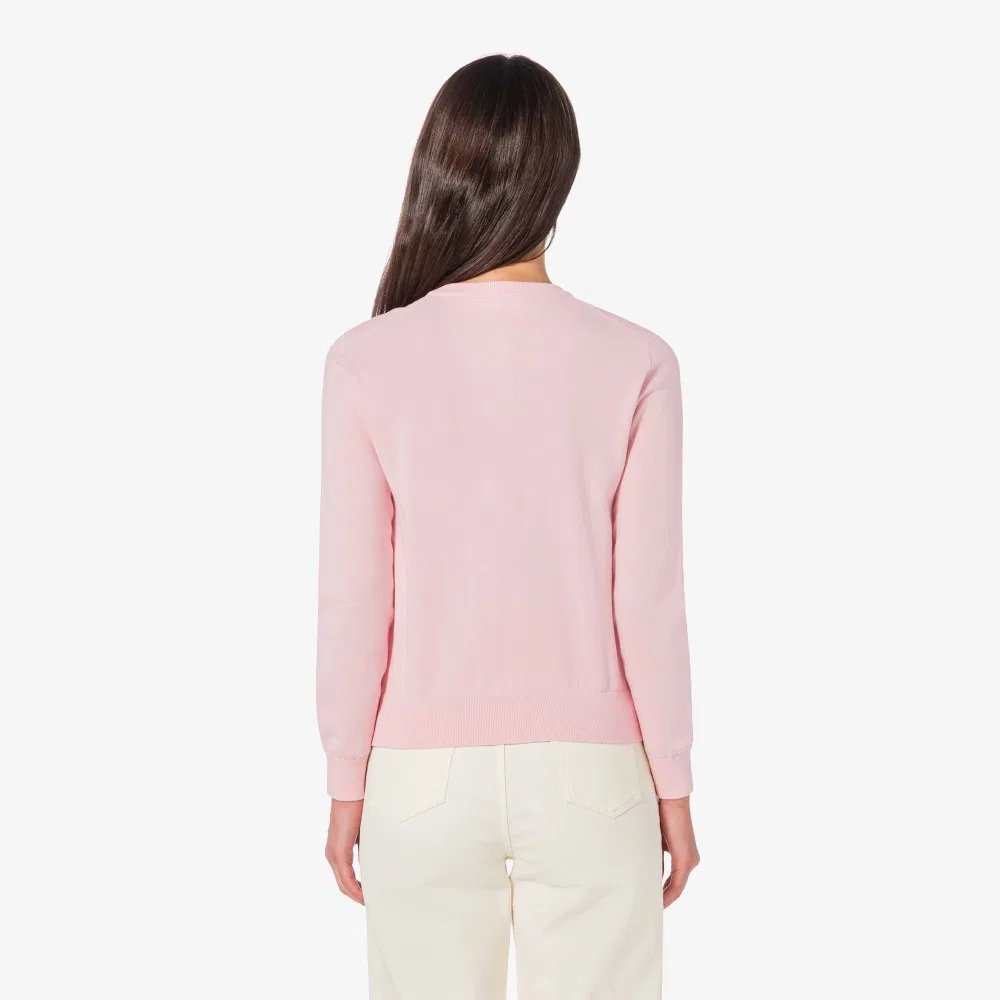 Кардиган Lacoste базовый светло-розовый с круглым вырезом — фото 3